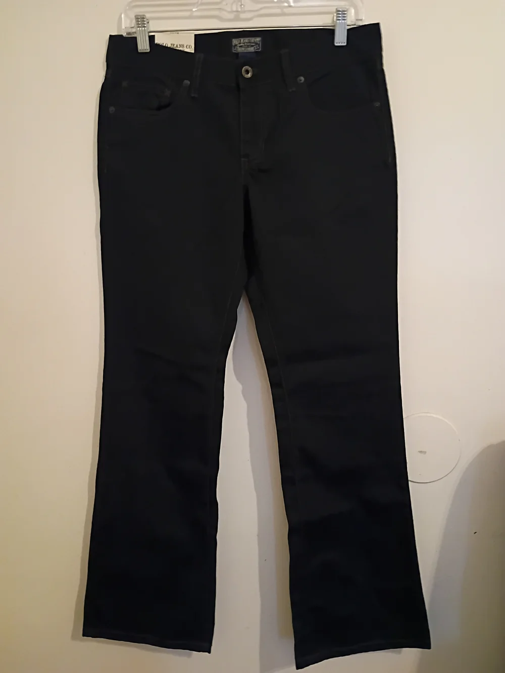 Polo Jeans Company Women's Mid-rise Twill Pant Black‎ Y2K Sz 8/32 NWT